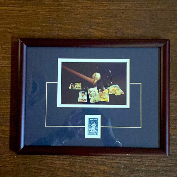 Babe Ruth Stamp Matted And Framed Yankee Print Art 13" x 10" - Picture 2 of 3